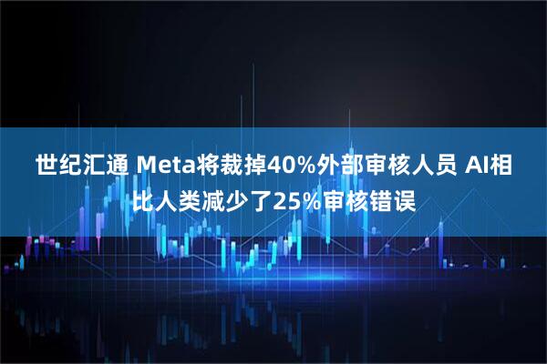 世纪汇通 Meta将裁掉40%外部审核人员 AI相比人类减少了25%审核错误