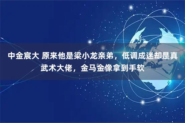 中金宸大 原来他是梁小龙亲弟，低调成迷却是真武术大佬，金马金像拿到手软